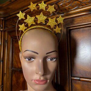 Gold Double Strand Star Glitter Headband